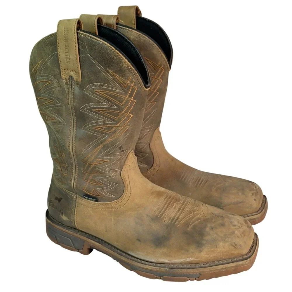 Irish Setter Marshall Boots Mens Size 11 Steel Toe WP Pull-On Work Western 83912